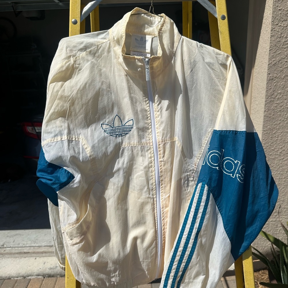 Adidas Beige Windbreaker Jacket
